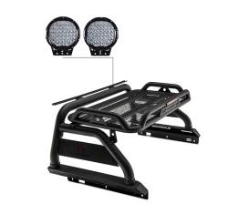 Black Horse Off Road - Black Horse ATRB8BK-PL69B Atlas Roll Bar Kit 9" LED Black for 19-24 Ford Ranger - Image 1