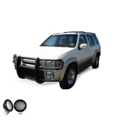 Black Horse Off Road - Black Horse 17NE23MA-PLFB Black Grille Guard w/LED for QX4/Pathfinder - Image 2