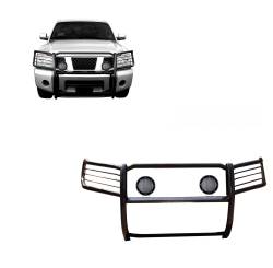 Black Horse Off Road - Black Horse 17NR26MA-PLFB Black Grille Guard w/LED for Armada/Titan - Image 1