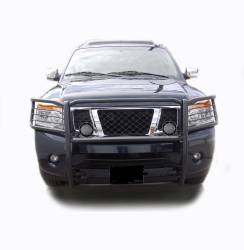 Black Horse Off Road - Black Horse 17NR26MA-PLFB Black Grille Guard w/LED for Armada/Titan - Image 2