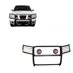 Black Horse Off Road - Black Horse 17NR26MA-PLFR Black Grille Guard w/LED for Armada/Titan - Image 1