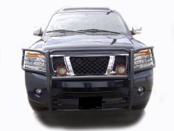 Black Horse Off Road - Black Horse 17NR26MA-PLFR Black Grille Guard w/LED for Armada/Titan - Image 2