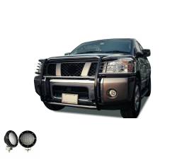 Black Horse Off Road - Black Horse 17NR26MSS-PLFB SS Grille Guard w/LED for Armada/Titan/Titan - Image 2