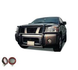 Black Horse Off Road - Black Horse 17NR26MSS-PLFR SS Grille Guard w/LED for Armada/Titan/Titan - Image 2