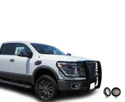 Black Horse Off Road - Black Horse 17NR27MA-PLFB Black Grille Guard w/LED for 17-24 Nissan Titan - Image 2