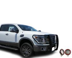 Black Horse Off Road - Black Horse 17NR27MA-PLFR Black Grille Guard w/LED for 17-24 Nissan Titan - Image 2
