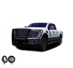 Black Horse Off Road - Black Horse 17NR28MA-PLFB Black Grille Guard w/LED for 16-24 Nissan Titan XD - Image 2