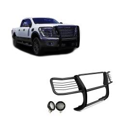 Black Horse Off Road - Black Horse 17NR28MA-PLFB Black Grille Guard w/LED for 16-24 Nissan Titan XD - Image 1