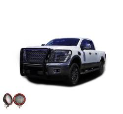 Black Horse Off Road - Black Horse 17NR28MA-PLFR Black Grille Guard w/LED for 16-24 Nissan Titan XD - Image 2