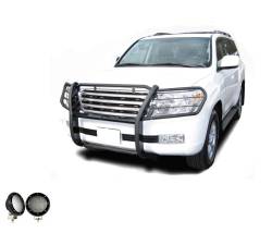 Black Horse Off Road - Black Horse 17SG598MA-PLFB Black Grille Guard w/LED for 98-07 Land Cruiser - Image 2
