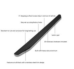 Black Horse Off Road - Black Horse PR-TY4-R-TE Black Premium Running Boards for 10-24 Toyota 4Runner - Image 2