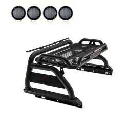 Black Horse Off Road - Black Horse ATRB9BK-PLFB Atlas Roll Bar Kit 5.3" LED's for 20-25 Jeep Gladiator - Image 2