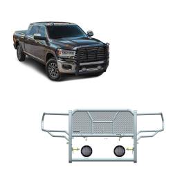 Black Horse Off Road - Black Horse RU-DORA20-B-PLFB Rugged Grille Guard w/5.3" LEDs for 2500/3500 - Image 1