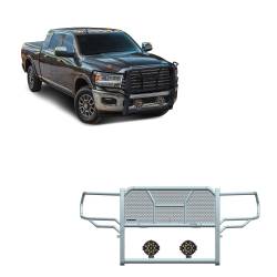 Black Horse Off Road - Black Horse RU-DORA20-B-PLB HD Grille Guard w/7" LED Flood Lights for 19-24 Ram - Image 1