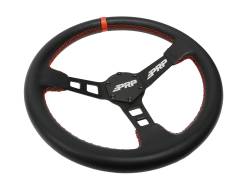 PRP - PRP G132 13"x3" Matte Black Deep Dish Steering Wheel Leather Grip Red - Image 2