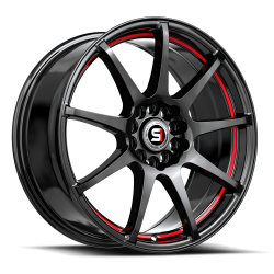Spec-1 - Spec-1 SP-671883638GBRL SP-67 18x8 5x112/4.5 38mm Gloss Black w/Red Line - Image 1