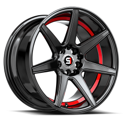 Spec-1 - Spec-1 SP-731883638GBRU SP-73 Wheel 18x8 5x112/4.5 38mm Black/Red - Image 1
