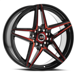 Spec-1 - Spec-1 Wheel SP-5417752342BMR SP-54 17x7.5 5x100/4.5 42mm Black/Red - Image 1