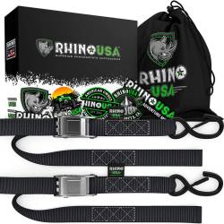 Rhino USA - Rhino USA RNO-CAMSOFT-BLU 1.5"x8' Cambuckle Motorcycle Tie-Down Straps 2pc Blue - Image 1