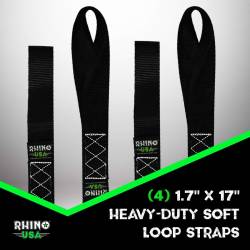 Rhino USA - Rhino USA SOFT4PACK Red Soft Loops Motorcycle Tie-Down Set 4pc Red - Image 2