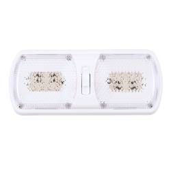 Arcon - Arcon 20712N Double Euro-Style RV LED Ceiling Double Dome Light 11.56x4.95 - Image 1