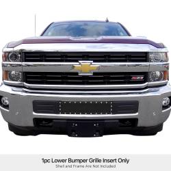APS - APS Rivet Style Stainless Bumper Grille Black 15-19 Silverado HD GR03LFC19H - Image 1