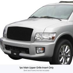 APS - APS GR14HED47J Stainless Billet Grille Black for 04-10 Infiniti QX56 - Image 1