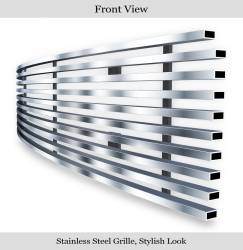 APS - APS Stainless Billet Bumper Grille Brushed for 05-06 Altima SER GR14FEB68C - Image 2