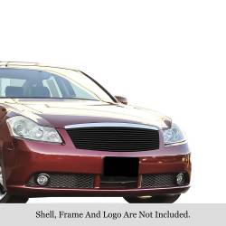 APS - APS GR14HEF08J Stainless Billet Grille Black for 05-07 Infiniti M35 Sedan - Image 1