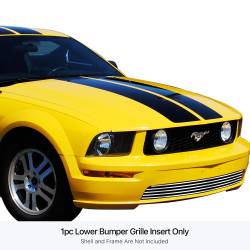 APS - APS GR06FFJ14S Stainless Billet Bumper Grille for 05-09 Ford Mustang GT Polish - Image 1