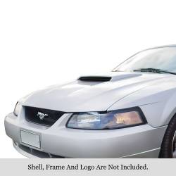 APS - APS Stainless Billet Hood Grille Black 99-04 Ford Mustang GT GR06FFJ20J - Image 1