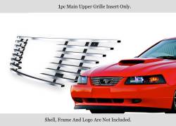 APS - APS Stainless Billet Grille Brushed 99-04 Ford Mustang GR06FFJ21C - Image 1