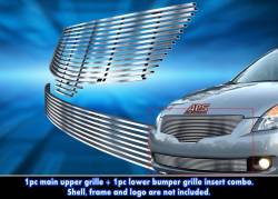 APS - APS Stainless Billet Grille Brushed for 07-09 Altima Sedan GR14HGG65C - Image 1