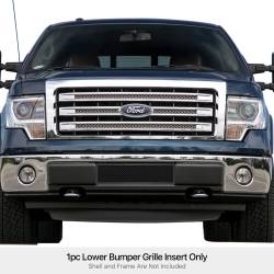 APS - APS Wire Mesh Bumper Grille Black 09-14 Ford F150 GR06GFG89H - Image 1