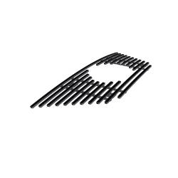 APS - APS Stainless Billet Grille Black for 17-20 Nissan Rogue GR14FEE72J - Image 2