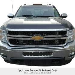 APS - APS Rivet Style Stainless Bumper Grille Black 11-14 Silverado HD GR03LFH32H - Image 1