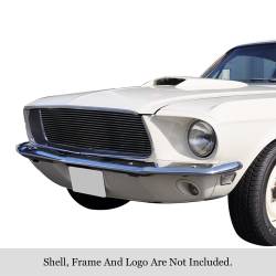 APS - APS GR06HEB48J Stainless Billet Grille Black for 67-68 Ford Mustang - Image 1