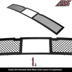 APS - APS GR06GEA91H Wire Mesh Bumper Grille Black for 19-23 Ford Ranger - Image 2