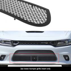 APS - APS Wire Mesh Bumper Grille Black for 15-19 Dodge Charger GT/RT/SRT GR04GFJ33H - Image 1