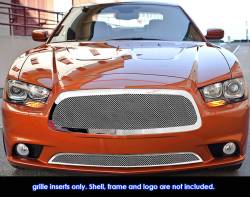APS - APS Wire Mesh Grille Polish for 11-14 Dodge Charger GR04GAA99T - Image 1