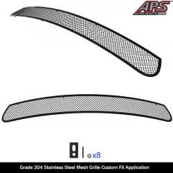 APS - APS Wire Mesh Bumper Grille Black for 15-19 Dodge Charger GT/RT/SRT GR04GFJ34H - Image 2