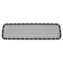 APS - APS GR14LED13H Rivet Style Stainless Bumper Grille Black for 04-15 NIssan Titan - Image 3