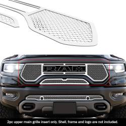 APS - APS Wire Mesh Grille Polish for 21-24 RAM 1500 TRX GR04GEB31S - Image 1