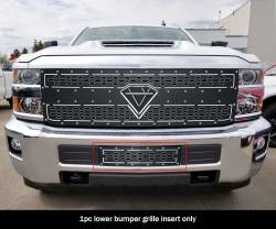 APS - APS Laser Cut Stainless Bumper Grille Black 15-19 Silverado HD GR03DFC19D - Image 1