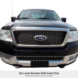 APS - APS Rivet Style Stainless Bumper Grille Black 04-05 Ford F150 GR06LEC51H - Image 1