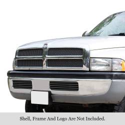 APS - APS GR04HEJ35J Stainless Billet Bumper Grille Black for 94-01 Dodge RAM Trucks - Image 1
