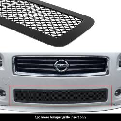 APS - APS Wire Mesh Bumper Grille Black for 09-14 Nissan Maxima GR14GEB25H - Image 1