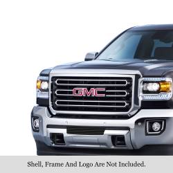 APS - APS GR07FFC26J Stainless Billet Bumper Grille Black for 15-19 Sierra 2500/3500 - Image 1