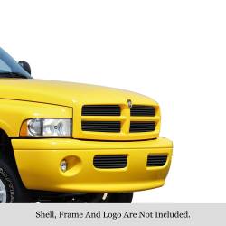 APS - APS Stainless Billet Grille Black for 94-01 Dodge RAM Trucks GR04HGI14J - Image 1
