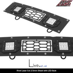 APS - APS GR06LFG89L Laser Cut Stainless Bumper Grille Black 09-14 Ford F150 - Image 2